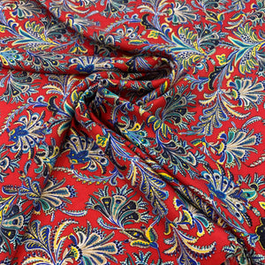 Paisley Leaves Silk Fabric