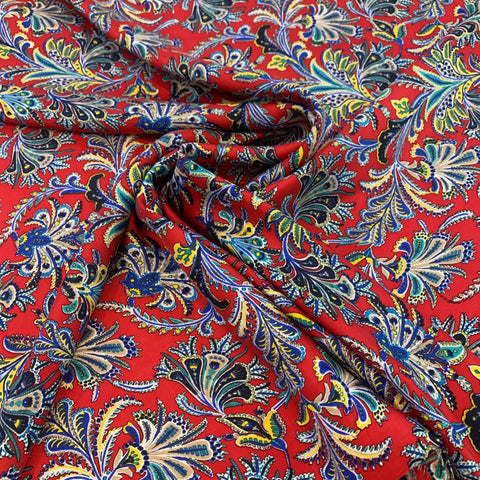 Paisley Leaves Silk Fabric