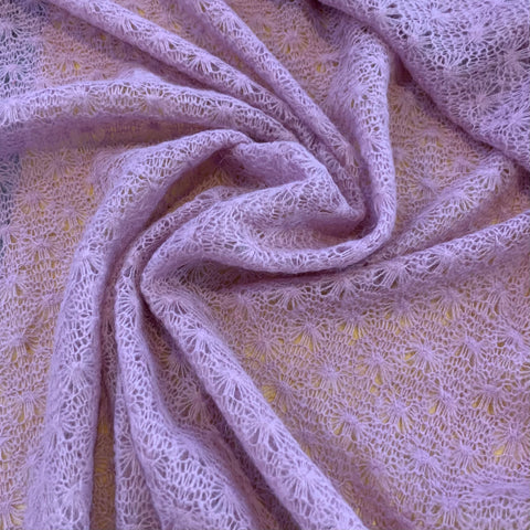 Wool Acrylic Lace Fabric - Mauve
