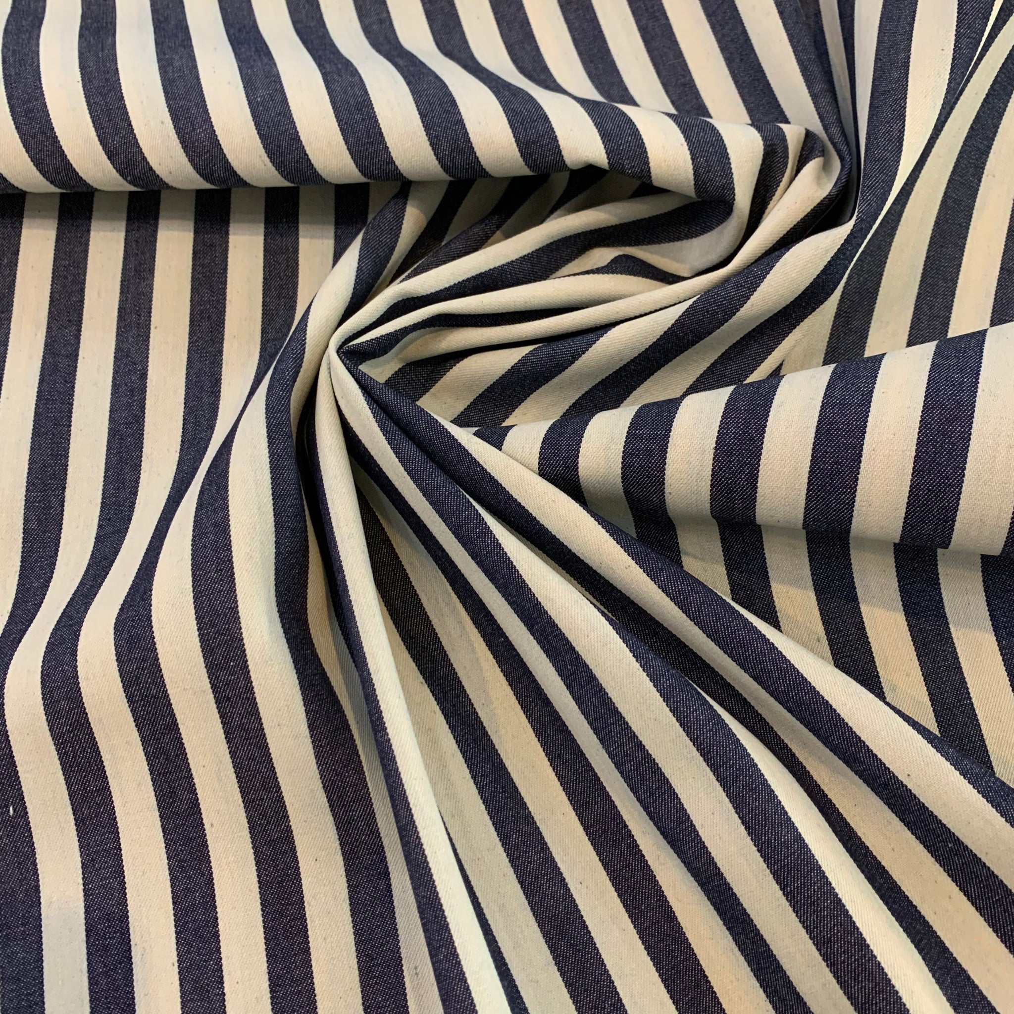 Striped Cotton Denim Fabric