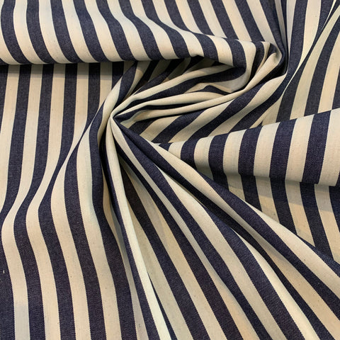Striped Cotton Denim Fabric