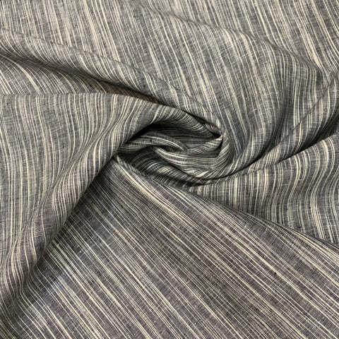 Striped Linen Fabric - Navy White