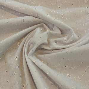 Cotton Polyester Eyelet Fabric - White