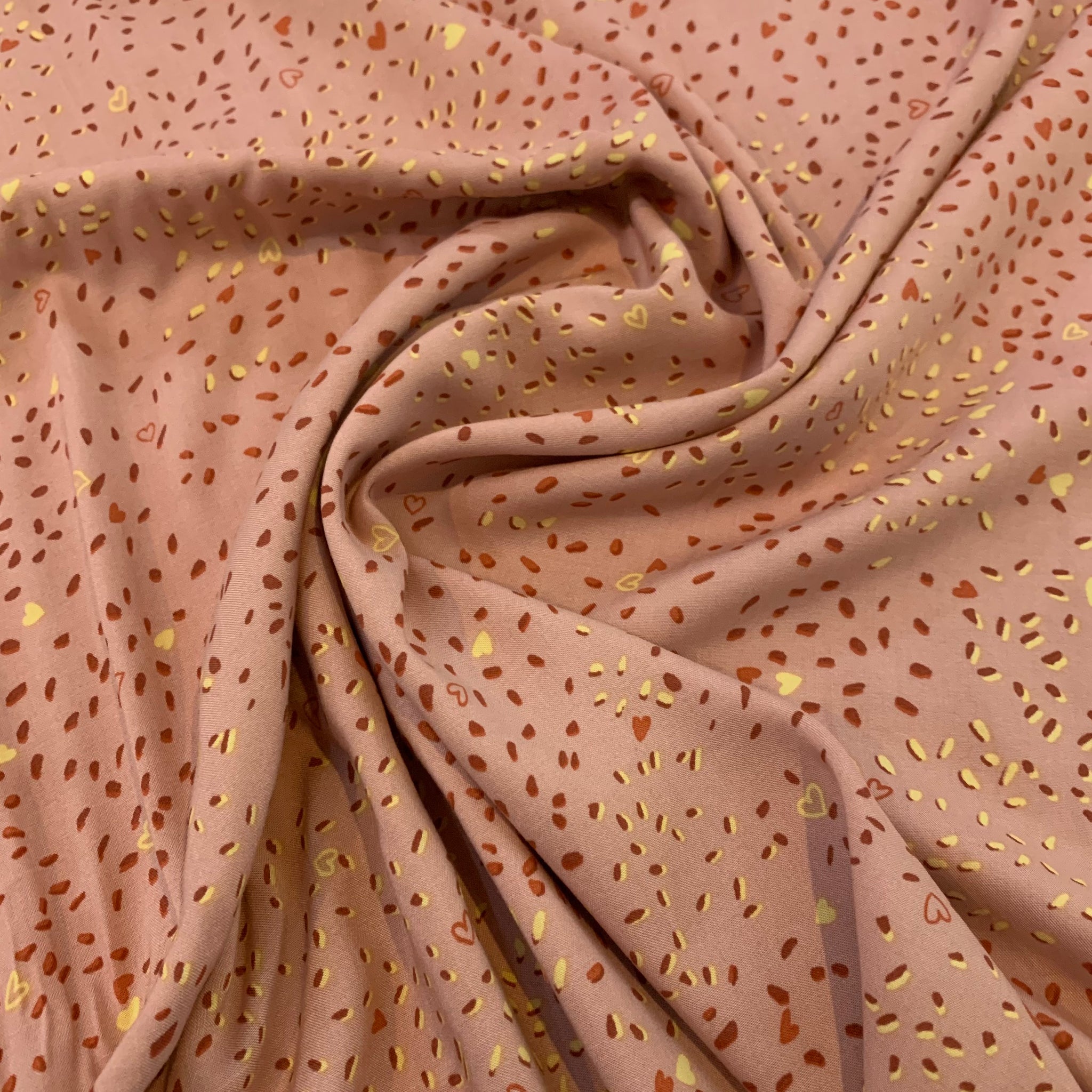 Confetti Heart Rayon Challis Print