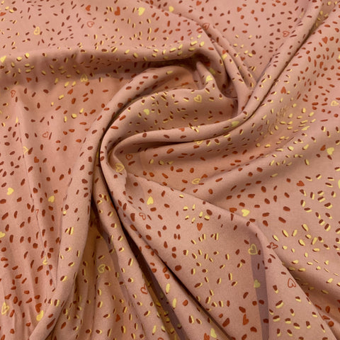 Confetti Heart Rayon Challis Print