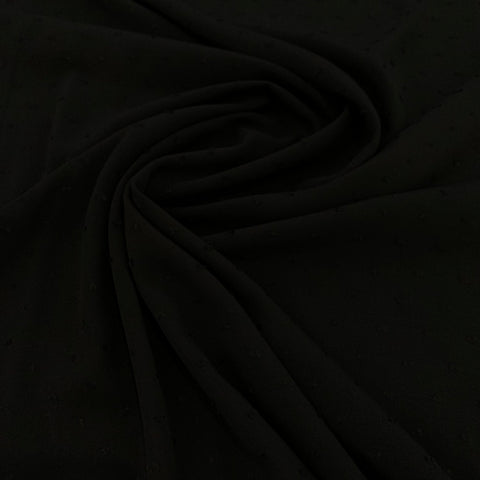 Rayon Swiss Dot Fabric - Black