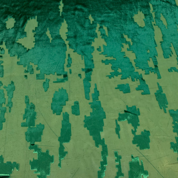 Silk Rayon Burnout Fabric - Emerald Green