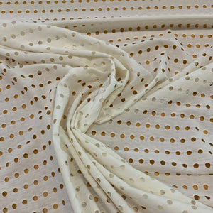 Holey Polyester Jersey Fabric - Off White