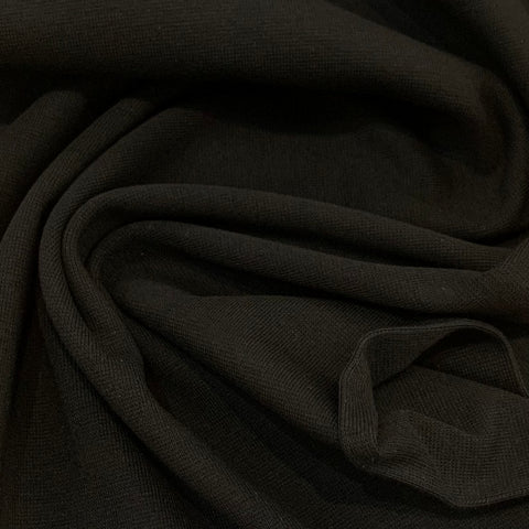 Organic Cotton/Spandex Stretch Ribbing Fabric - Black