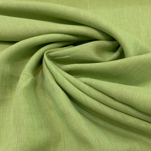 Two Tone Mid-Weight Linen Fabric - Pale Green and Taupe
