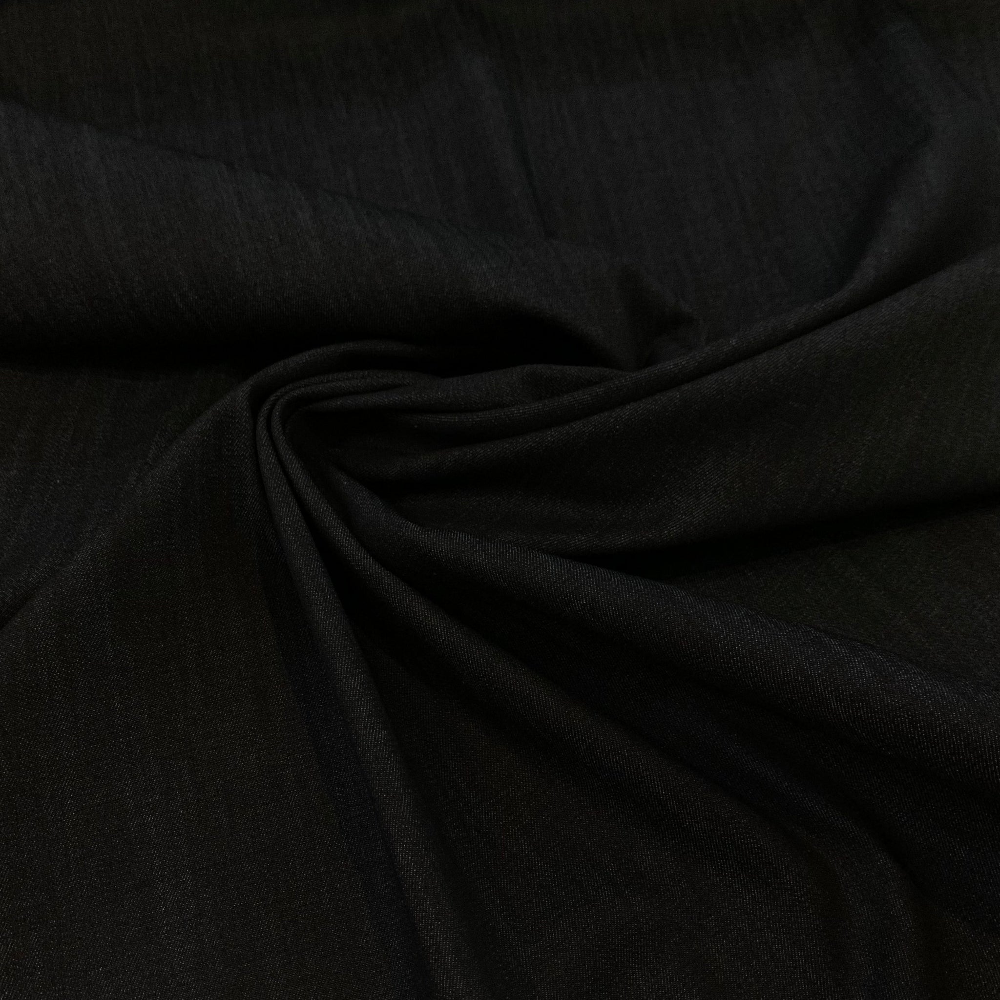 Stretch Denim Cotton/Spandex Fabric - Blue Black
