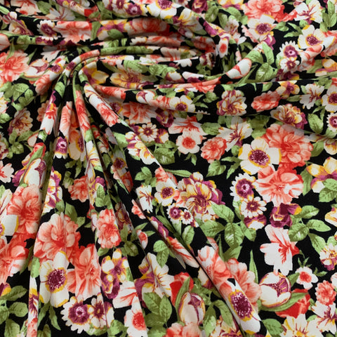 Cotton Knit Floral Fabric