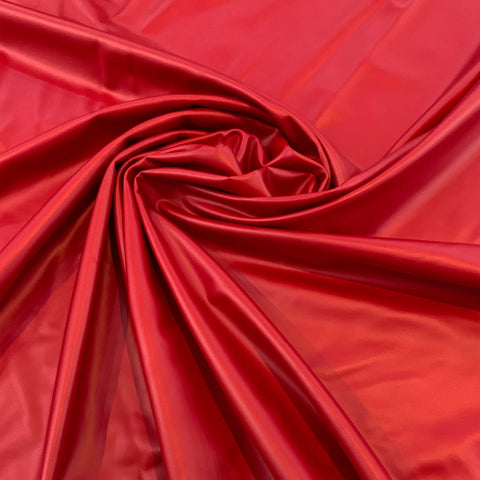 Faux Leather Poly Spandex Fabric - Red