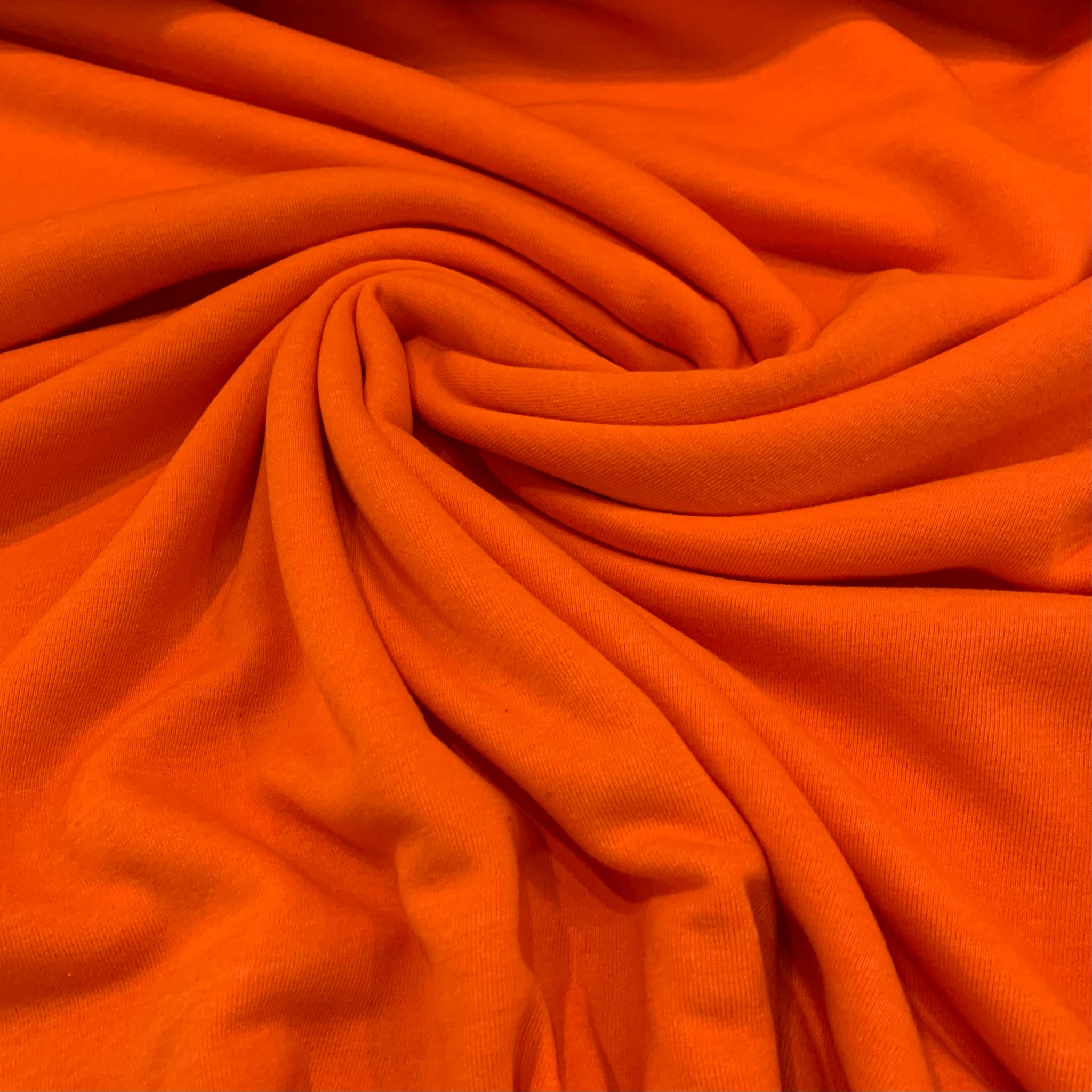 Cotton/Poly Sweat Suit Fleece Fabric - Bright Orange