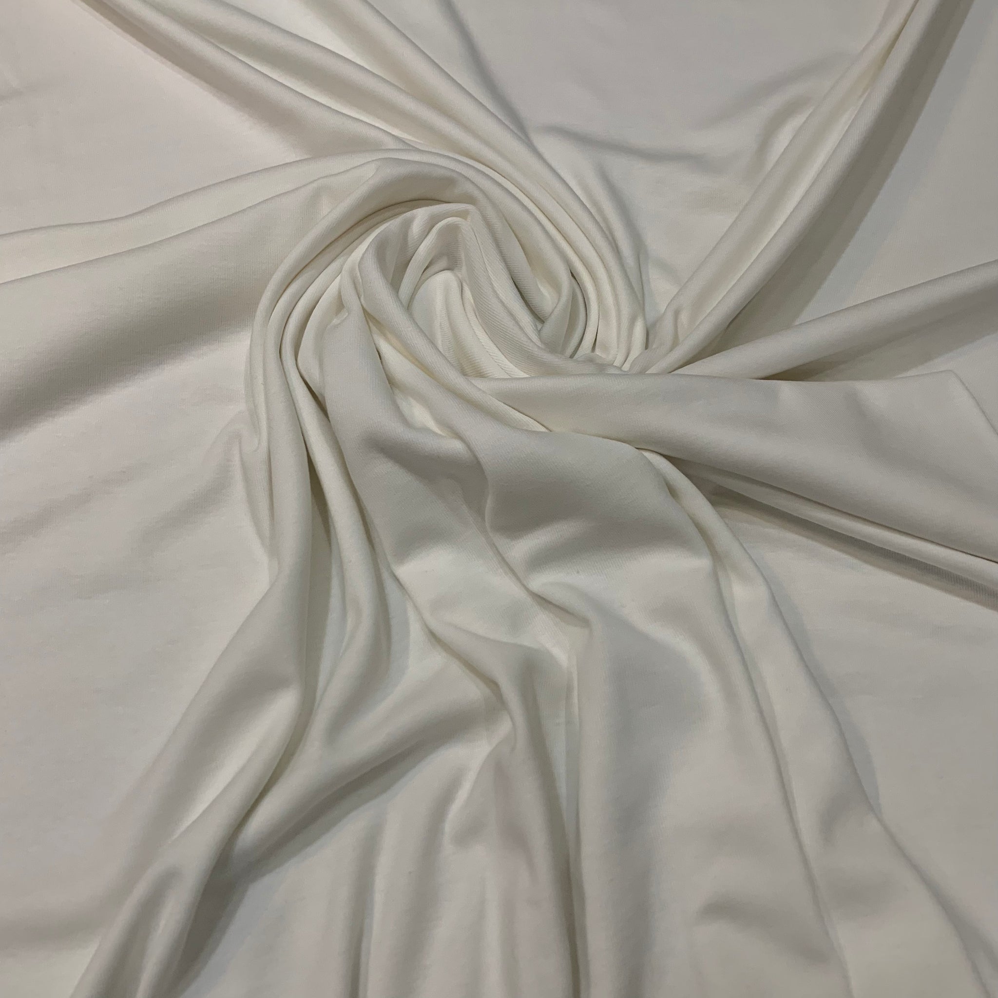 Cotton Rib Knit T-Shirt Fabric - White