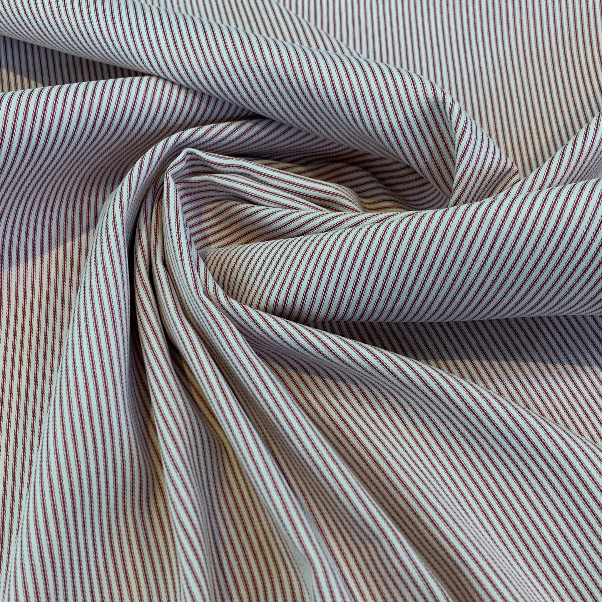 Railroad Stripe Cotton/Spandex Stretch Denim Fabric -