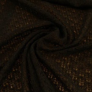Wool Acrylic Lace Fabric - Brown