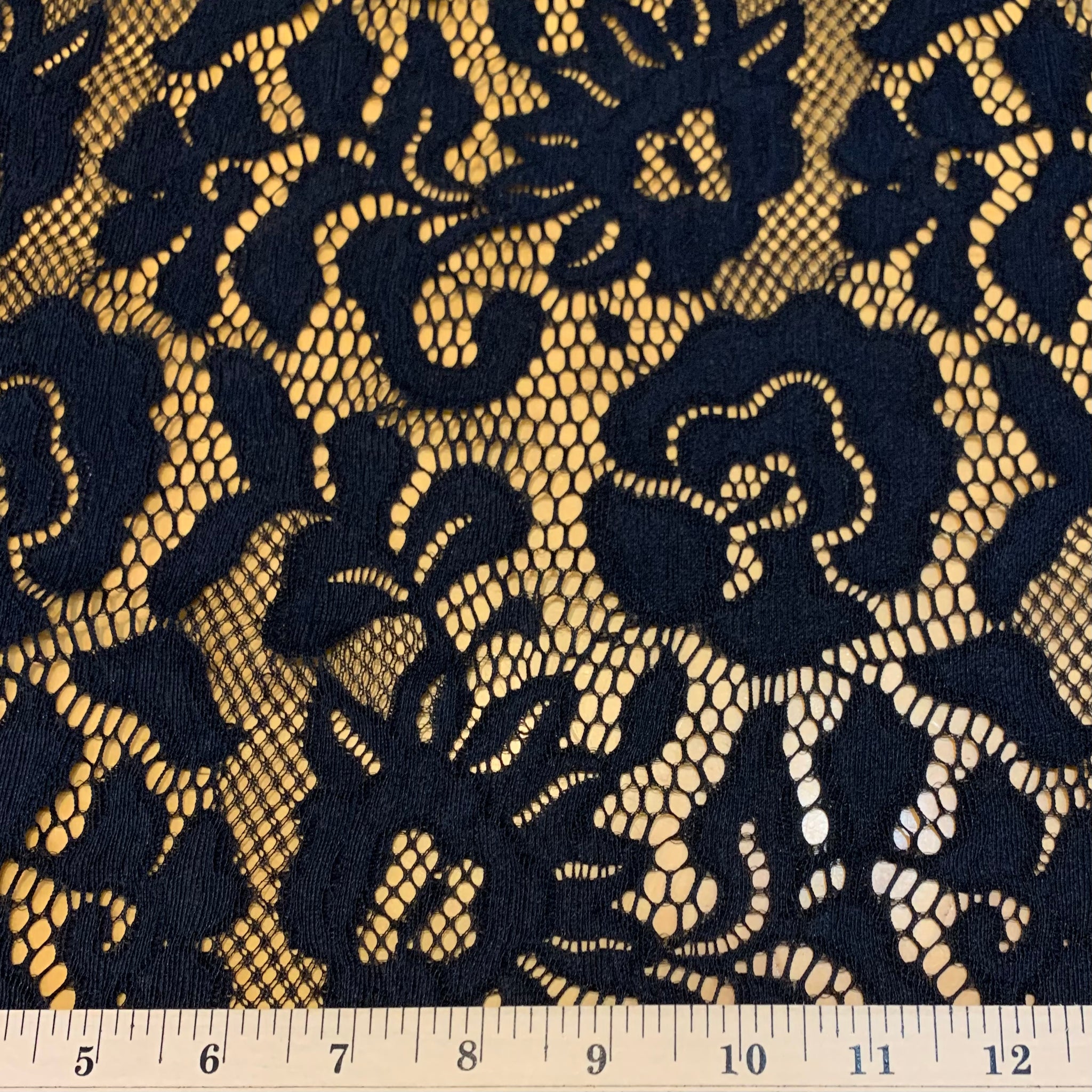 Novelty Polyester Lace Fabric - Black