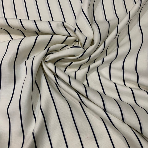 Linen Cotton Blend Striped Fabric