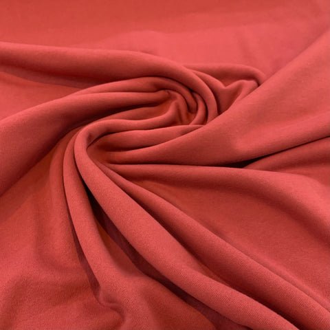 Cotton Poly Sweatsuit Fleece Fabric - Adobe Pink