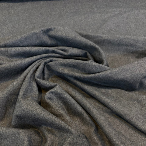 Italian Designer Wool Melton Torino Fabric - Charcoal