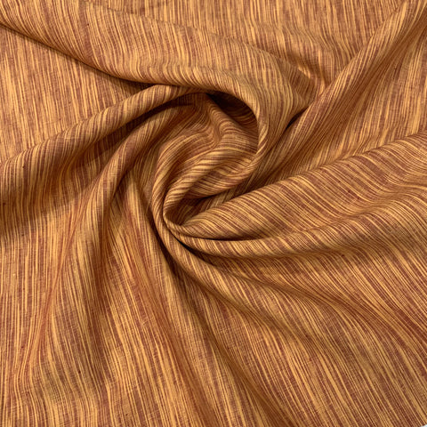 Striped Linen Fabric - Orange and Rust