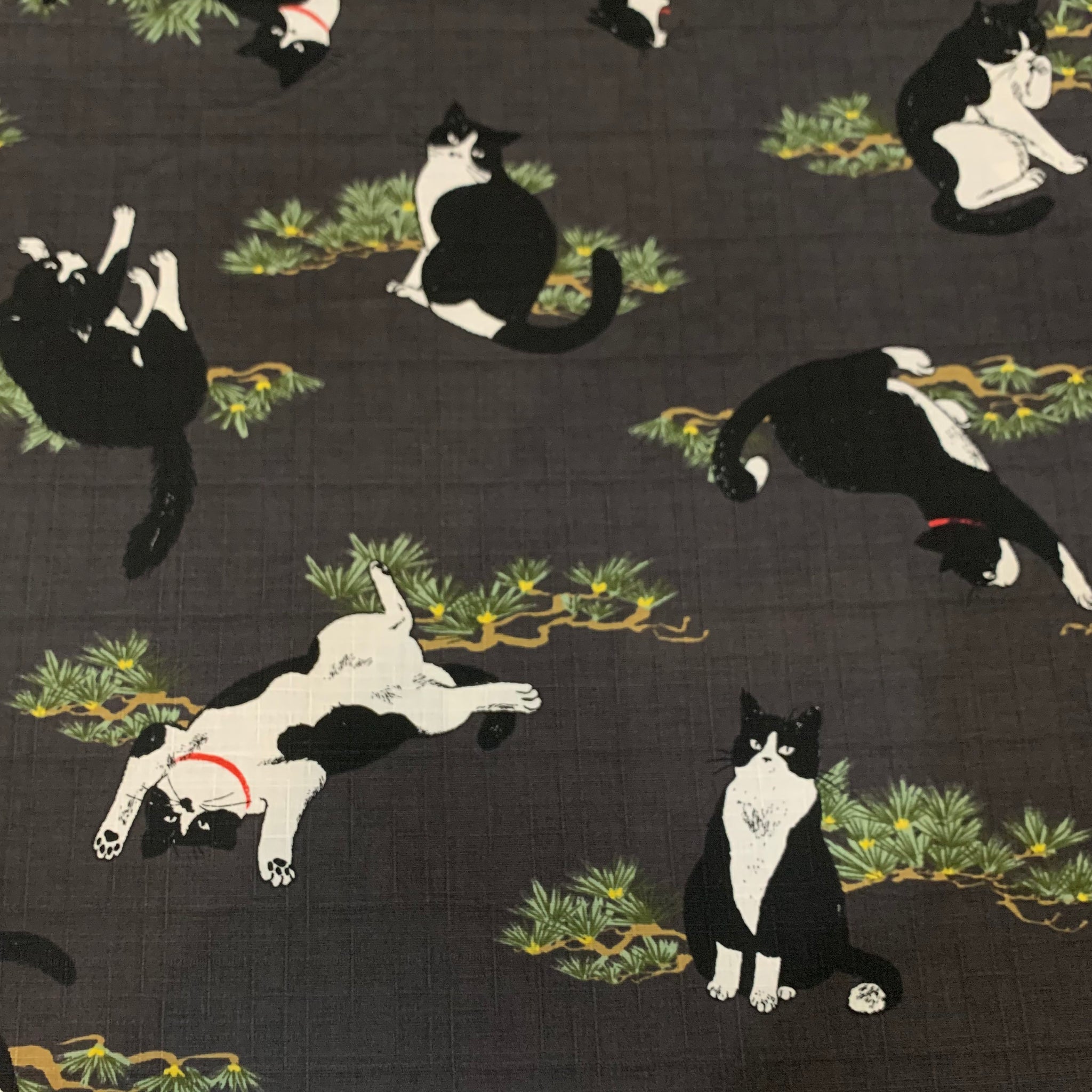 Japanese Style Cat Dobby Cotton Fabric