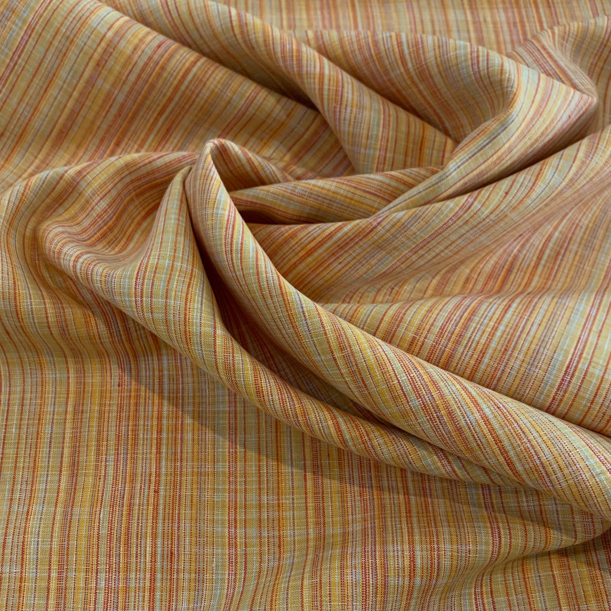 Striped Linen Fabric - Oranges