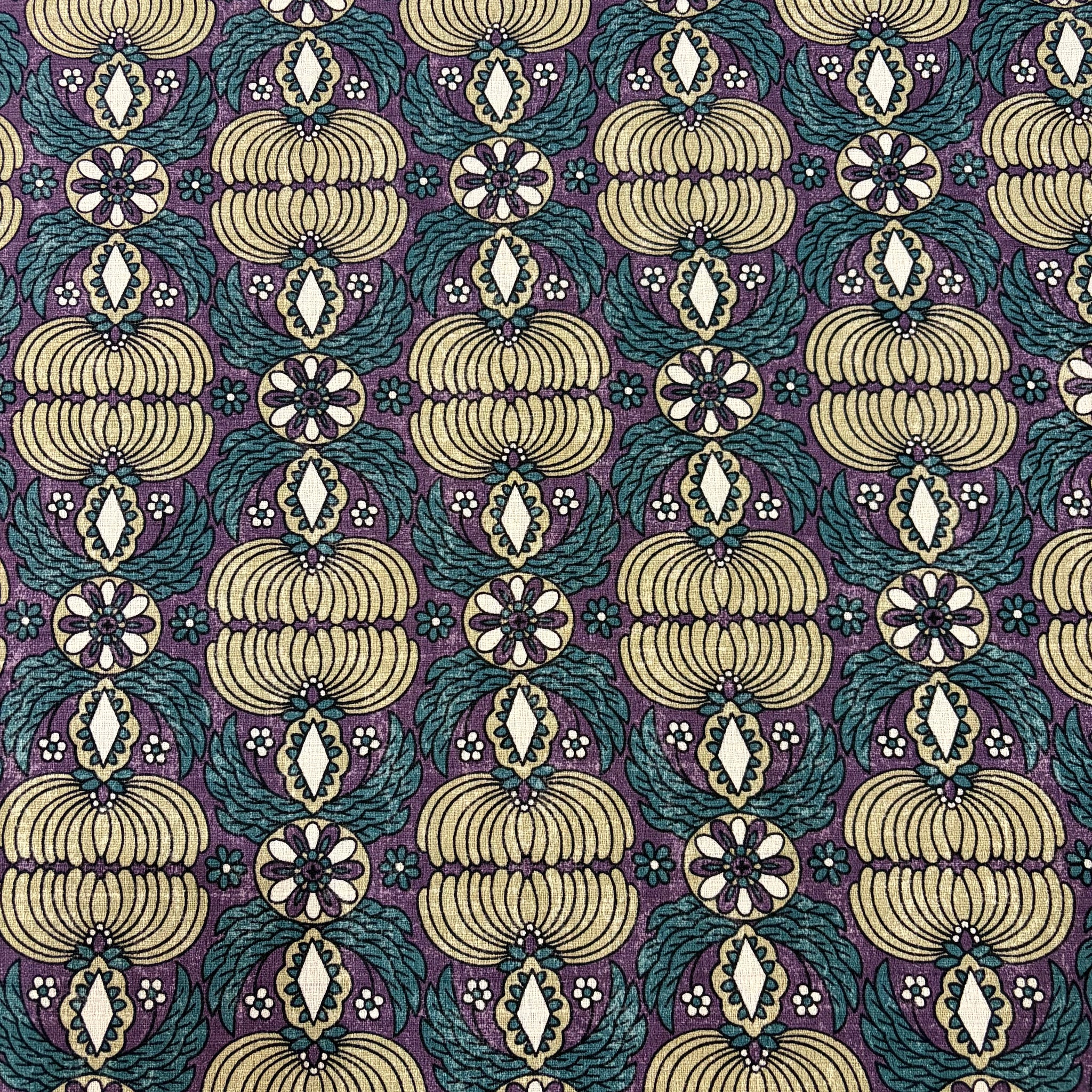 Sopo Retro Dobby Cotton Fabric - Teal Purple YGA-81020-2-D