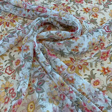 Silk Chiffon Floral Print Fabric