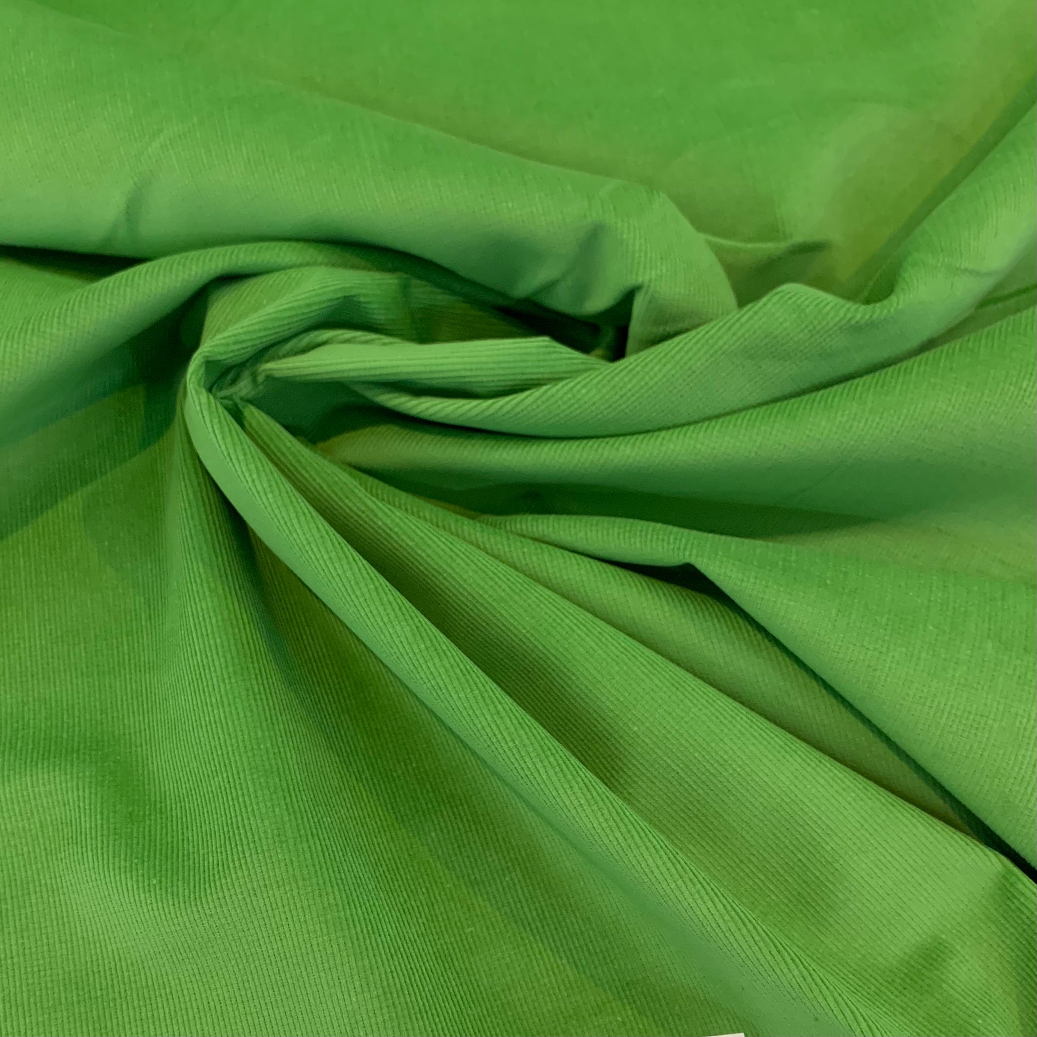 Stretch Mini Wale Corduroy Cotton/Spandex Fabric - Bright Green