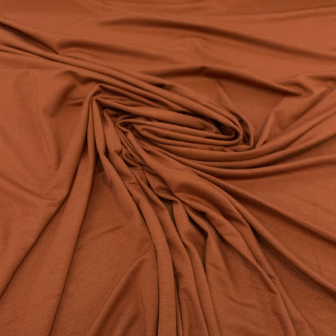Rayon Lycra Jersey Fabric - Rust