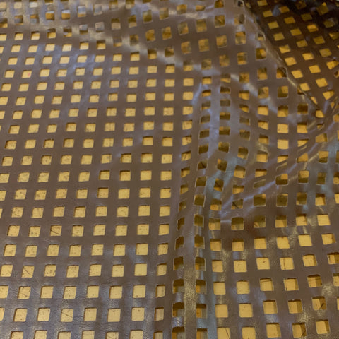 Laser Cut Faux Leather Vinyl Fabric - Brown