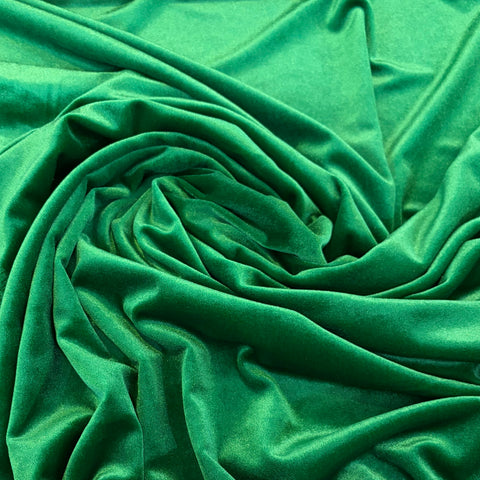 Stretch Velvet Fabric - Emerald Green