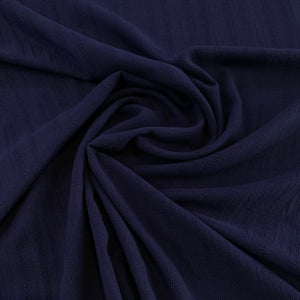 Striped Weave Cotton Gauze Fabric - Navy