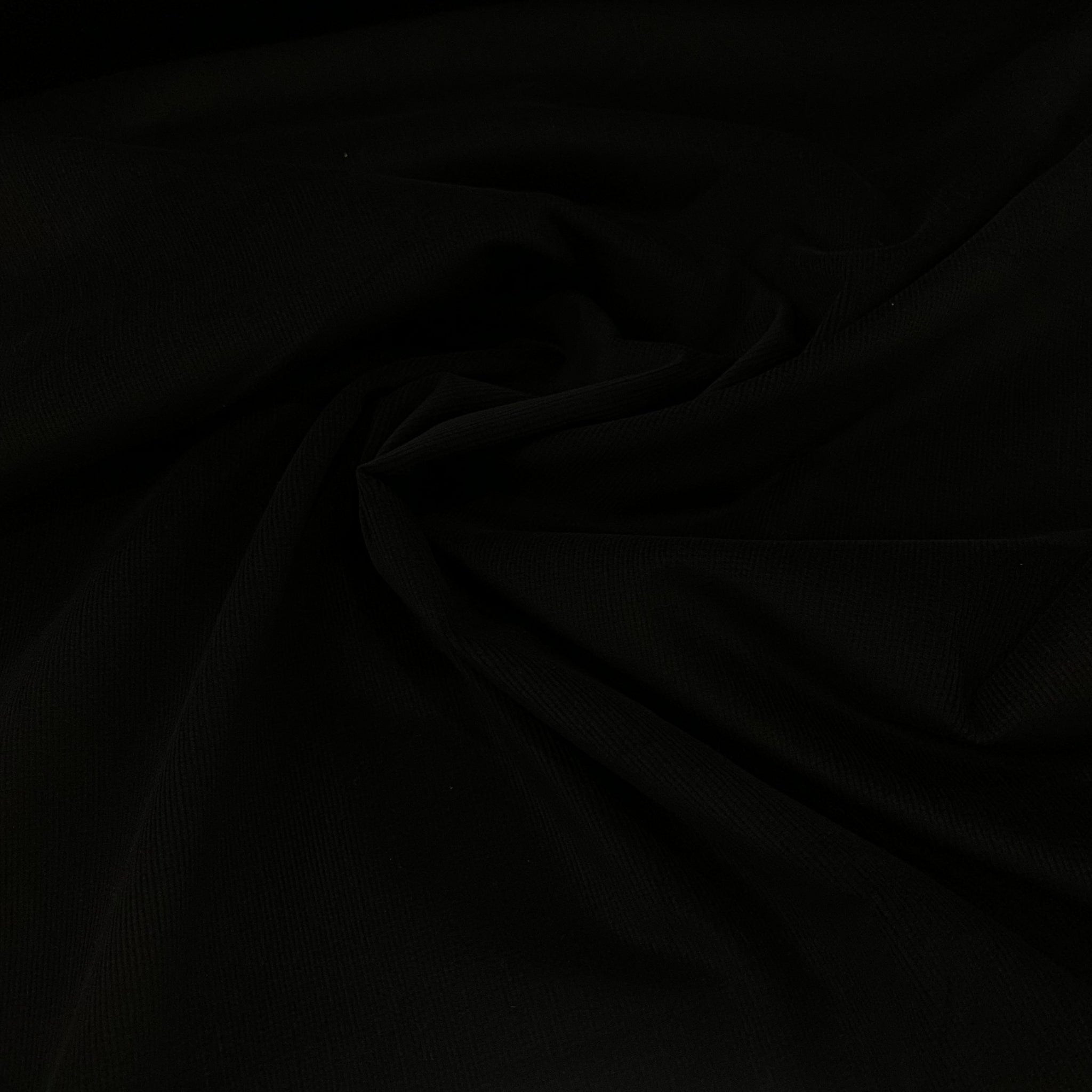 Stretch Cotton Spandex Corduroy - Black