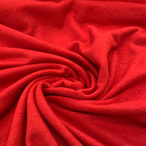Cotton/Poly Sweat Suit Fleece Fabric - Heather Red