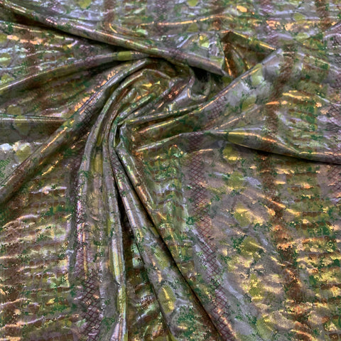 Snake Print Foil Stretch Fabric