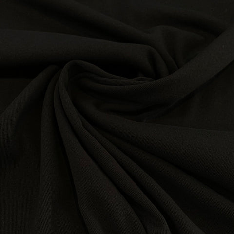 Cotton Rib Knit Fabric - Black