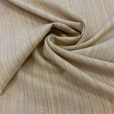 Pastoral Stripes Midweight Linen Fabric - Orange