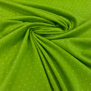 Cotton Clip Dot Fabric - Lime Green