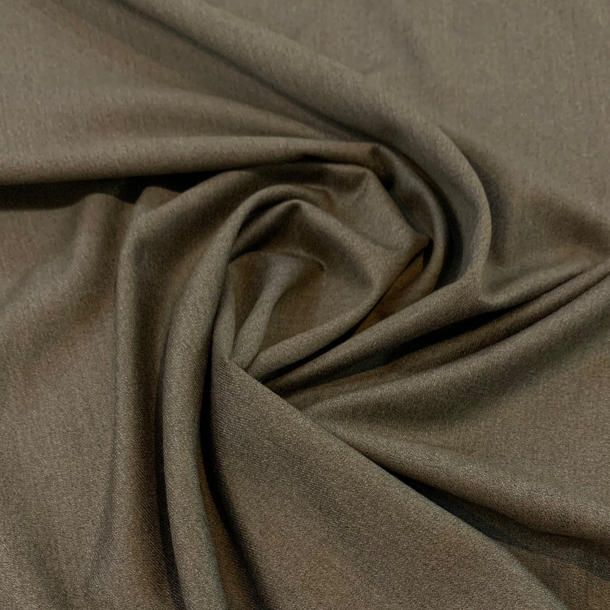 Wool Suiting Fabric - Heather Olive Gray