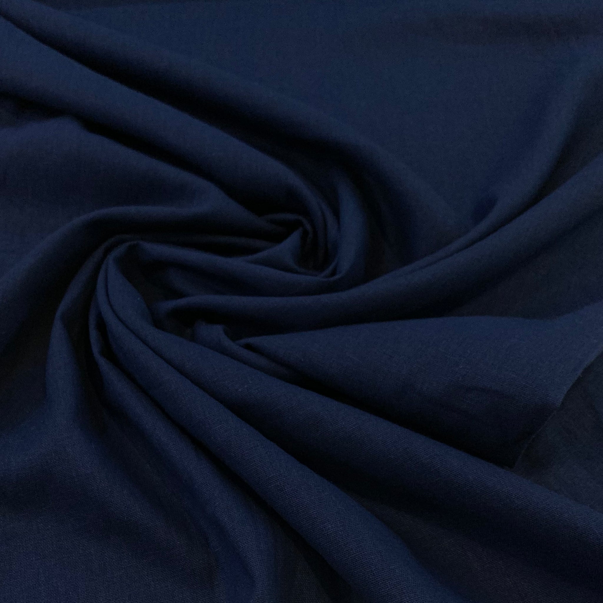 Linen Rayon Blend Fabric - Deep Blue