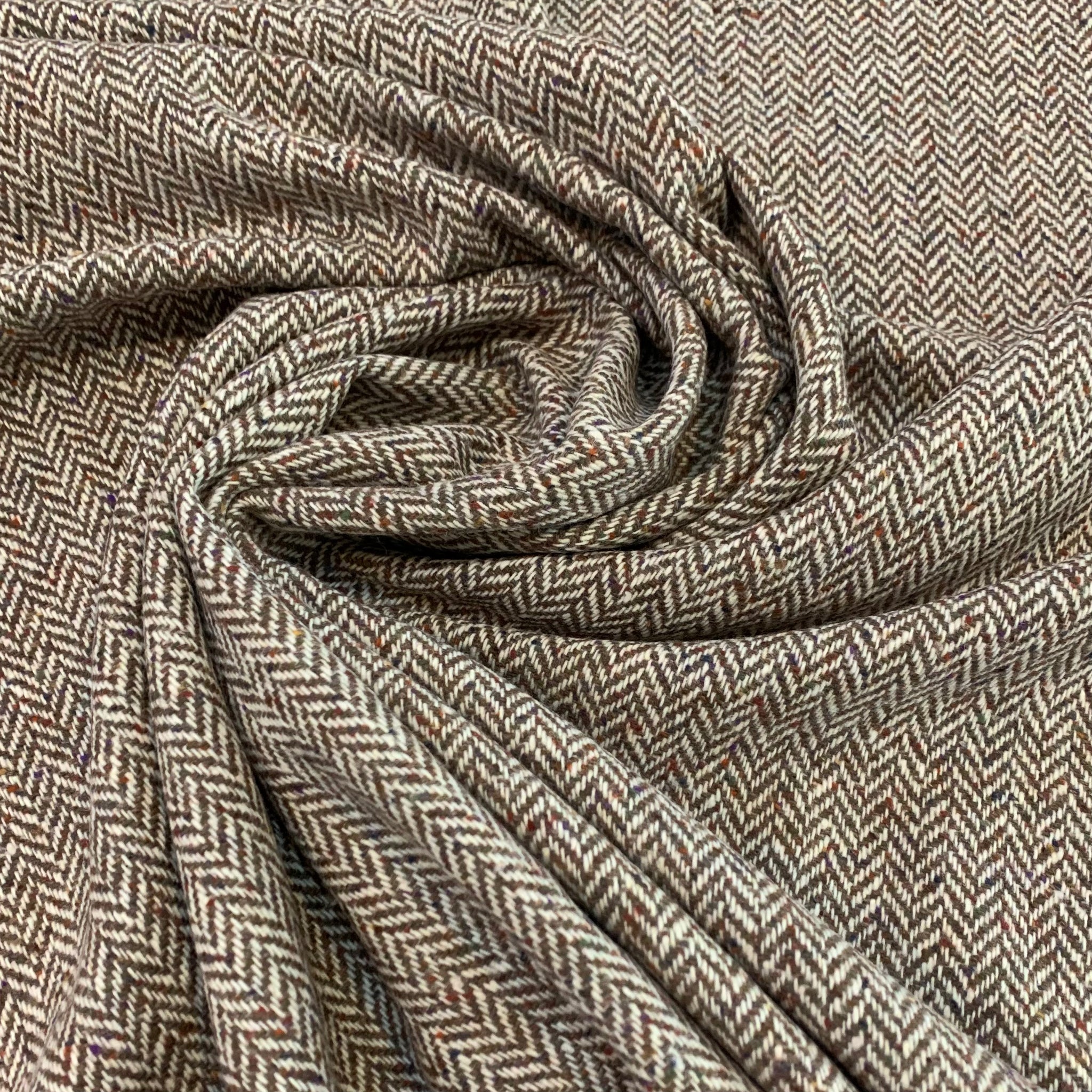 Heather Herringbone Wool Blend Fabric