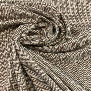 Heather Herringbone Wool Blend Fabric