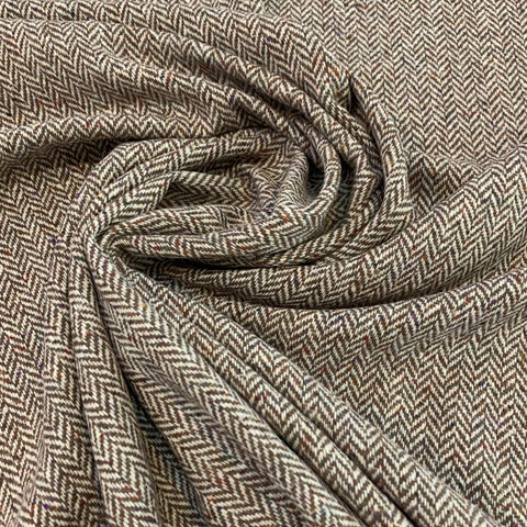 Heather Herringbone Wool Blend Fabric