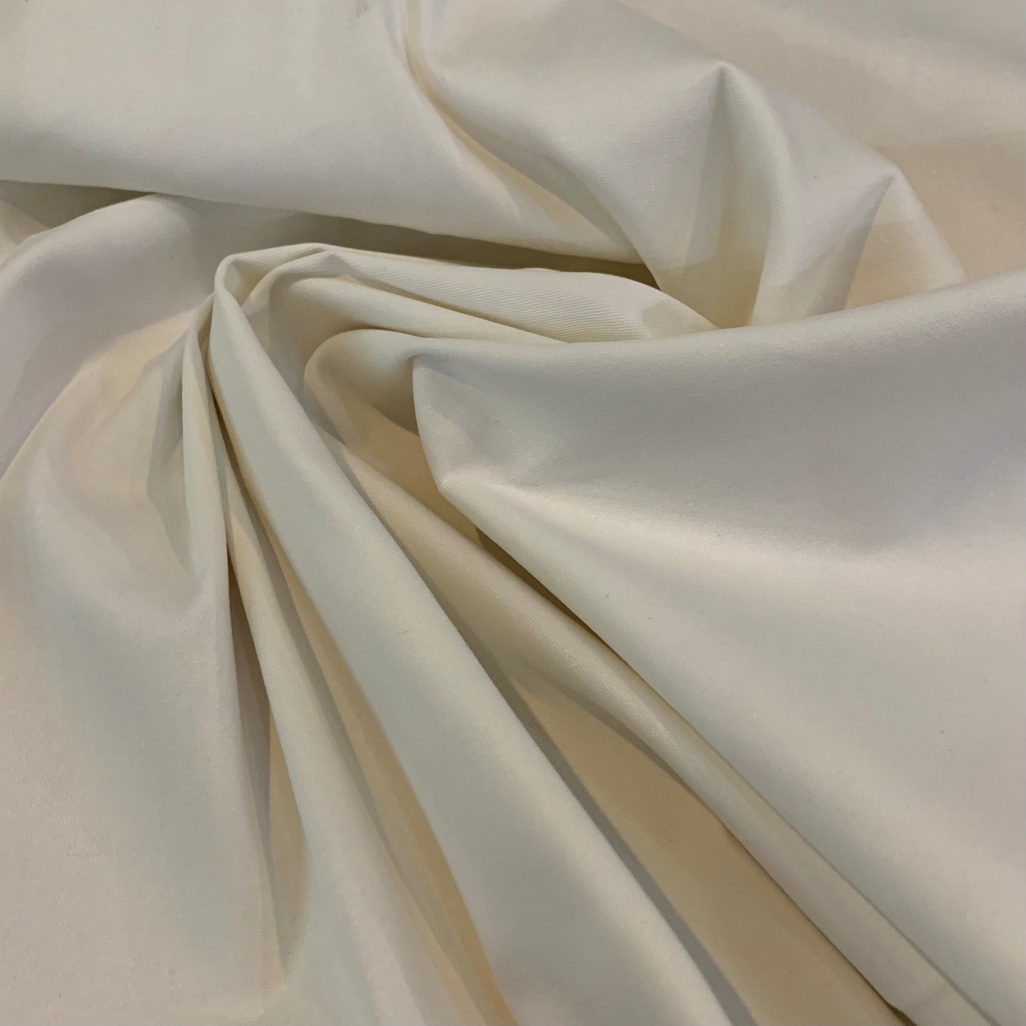 Stretch Cotton/Spandex Twill Fabric - White