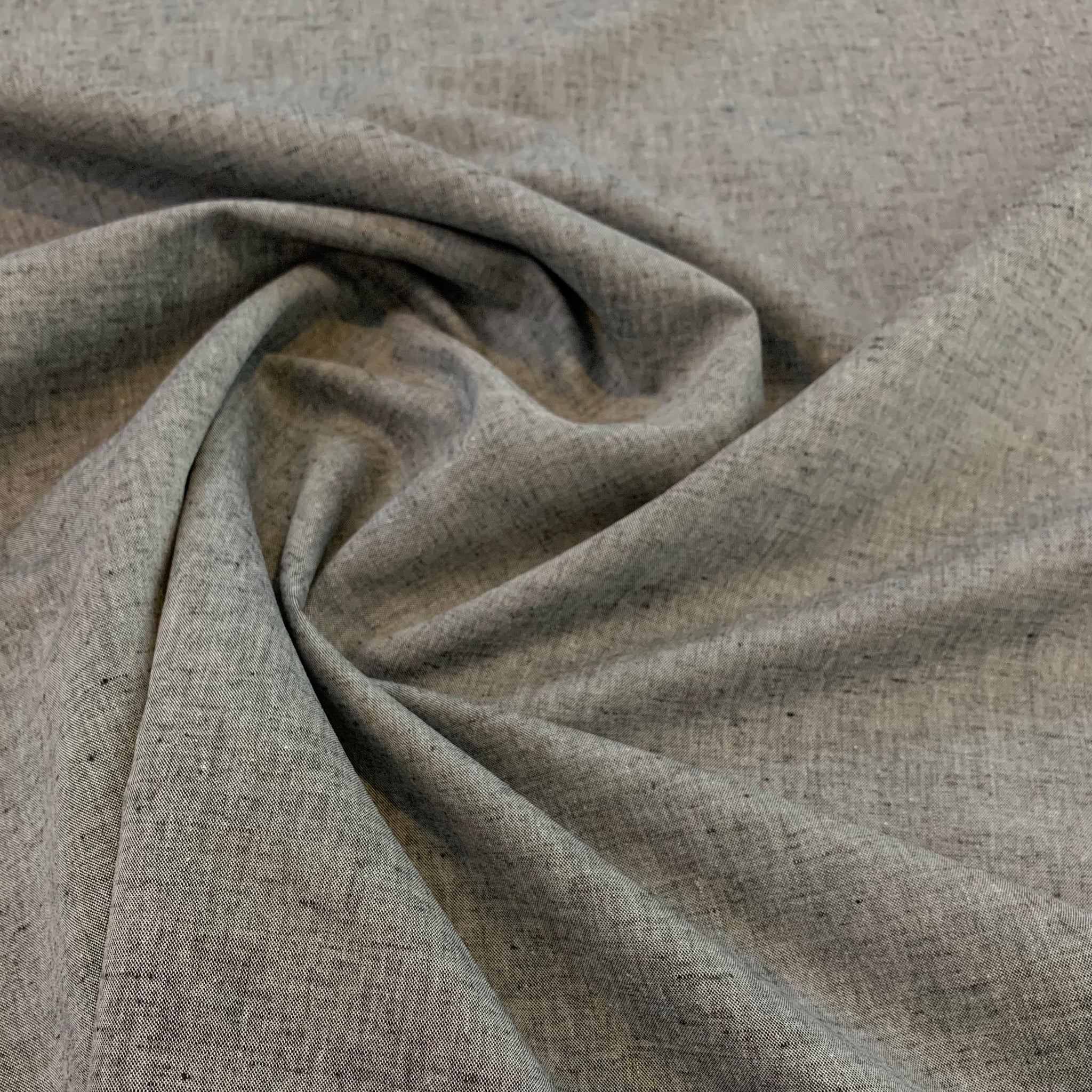 Cotton Chambray Fabric - Gray