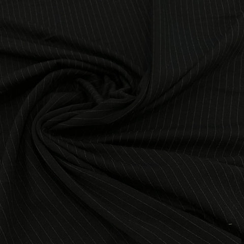 Pinstripe Ponte Fabric - Black