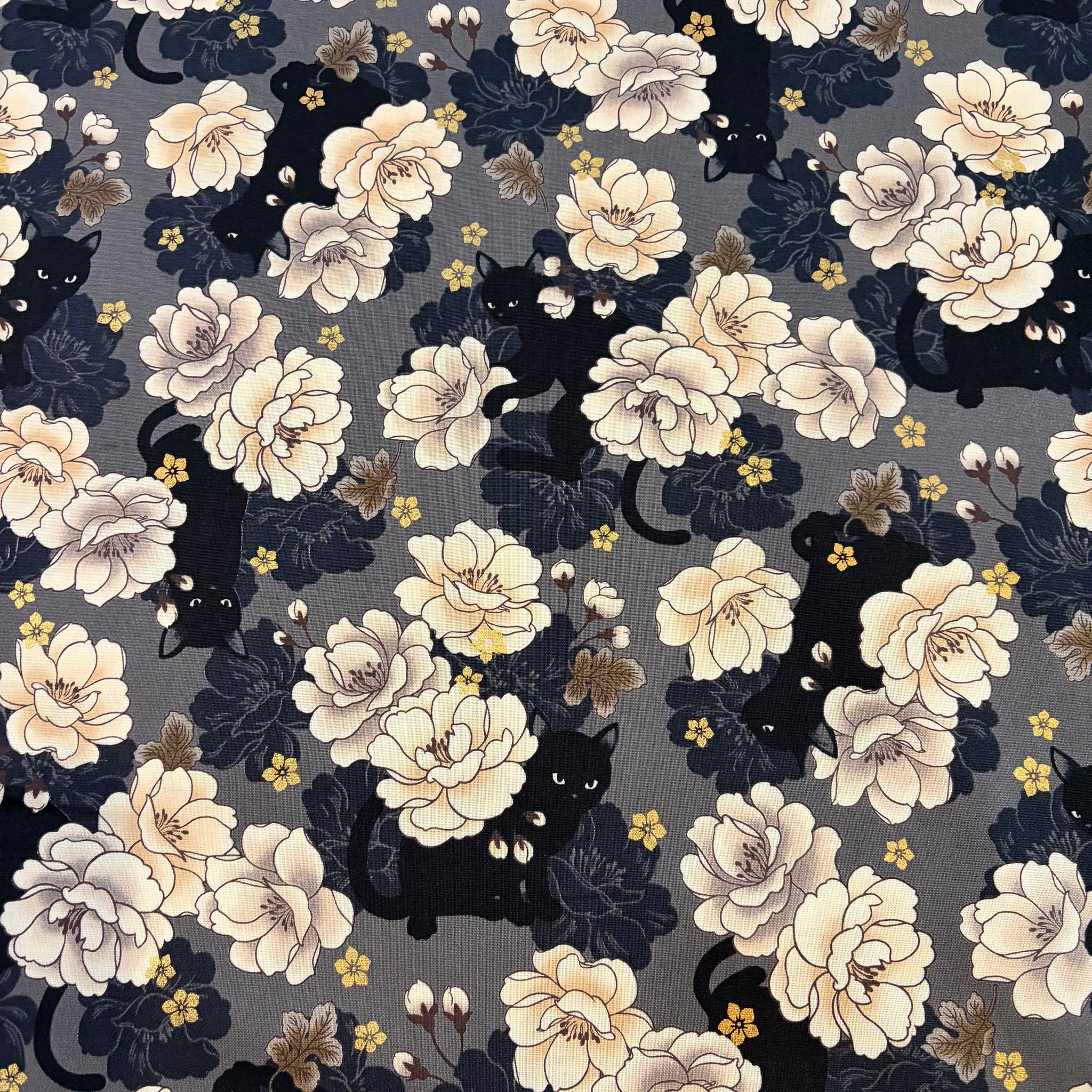 Neko Mini Metallic Cotton Sheeting Fabric - Gray